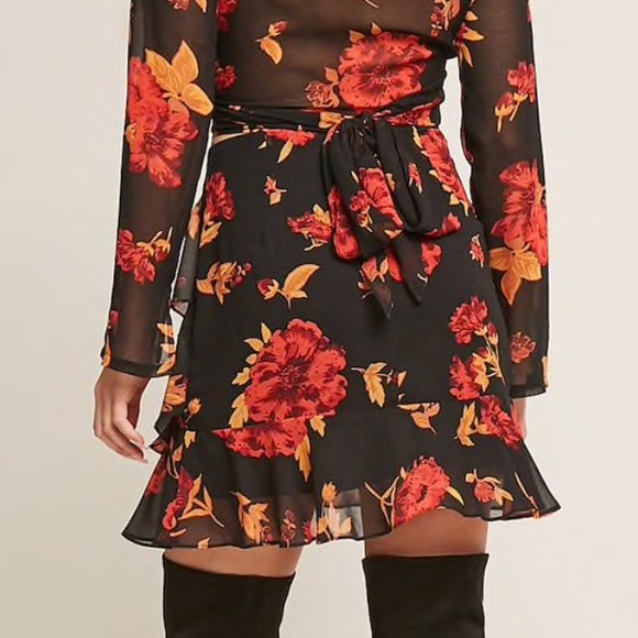 Forever21 Sheer Floral Ruffle Mini Skirt - Picture 3 of 4